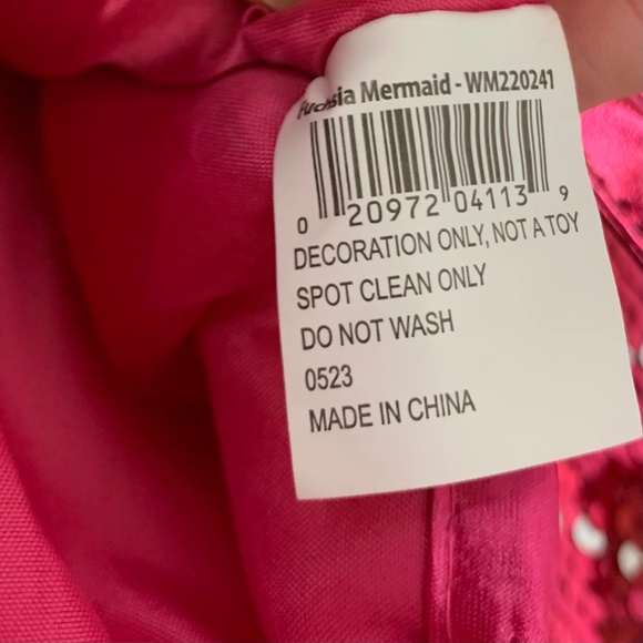 2 Holiday Time Girls pink/mermaid tail sequin themed Christmas Holiday stocking - Picture 10 of 10